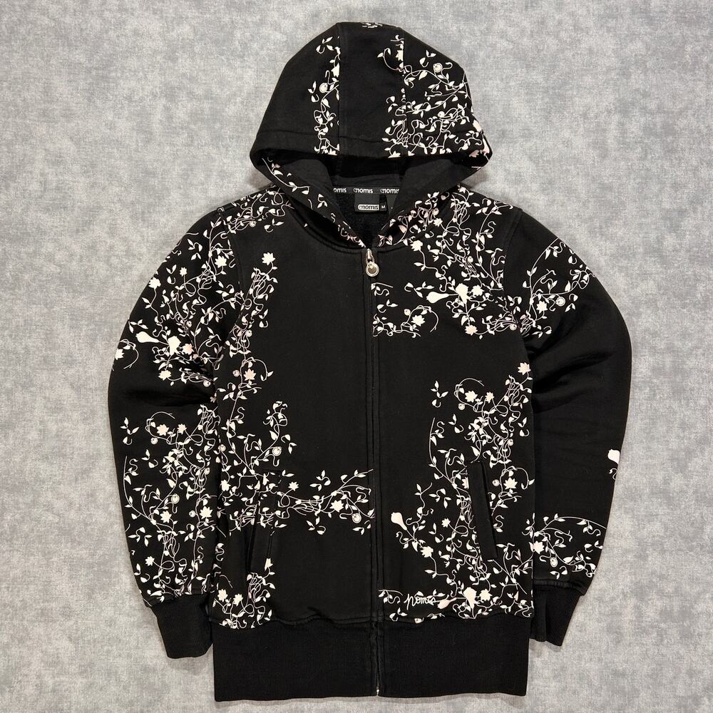 VTG Y2K Nomis black fleece snowboard skater streetwear long jacket womens S